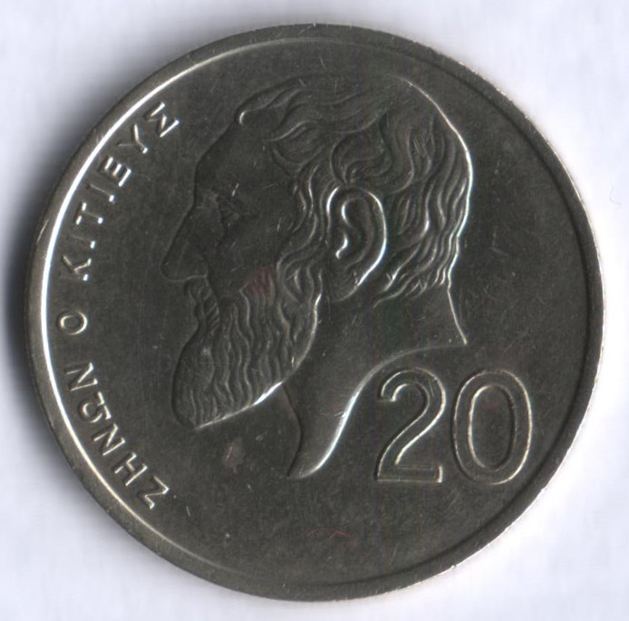 Монета 20 центов. 1989 год, Кипр.