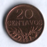 Монета 20 сентаво. 1974 год, Португалия.