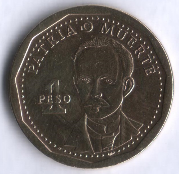 Монета 1 песо. 2012 год, Куба.