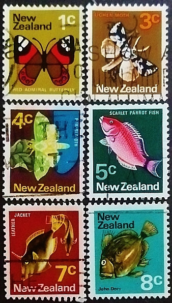 Набор почтовых марок (6 шт.). "Стандарт". 1970 год, Новая Зеландия.