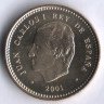 Монета 100 песет. 2001 год, Испания. 132 года песете.