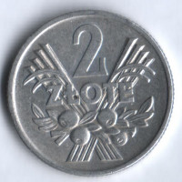 Монета 2 злотых. 1960 год, Польша.