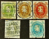 Набор почтовых марок (5 шт.). "60 лет со дня рождения короля Кристиана X". 1930 год, Дания.