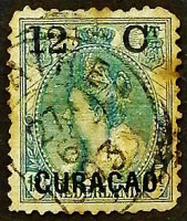Почтовая марка. "Королева Вильгельмина". 1902 год, Кюрасао.