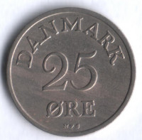 Монета 25 эре. 1951 год, Дания. N;S.
