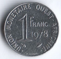 Монета 1 франк. 1978 год, Западно-Африканские Штаты.