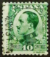 Почтовая марка (10 c.). "Король Альфонсо XIII". 1930 год, Испания.