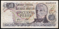 Бона 50 песо. 1976 год, Аргентина.