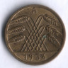 Монета 5 рейхспфеннигов. 1936 год (A), Веймарская республика.