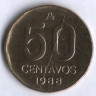 Монета 50 сентаво. 1988 год, Аргентина.