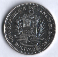Монета 2 боливара. 1990 год, Венесуэла.