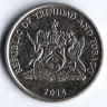 Монета 25 центов. 2014 год, Тринидад и Тобаго.