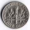 Монета 10 центов. 1984(D) год, США.
