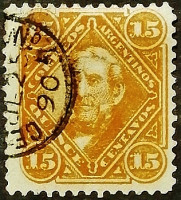 Почтовая марка (15 c.). "Хосе Франсиско де Сан Мартин". 1888 год, Аргентина.