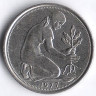 Монета 50 пфеннигов. 1977(J) год, ФРГ.