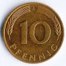 Монета 10 пфеннигов. 1993(A) год, ФРГ.