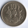 Монета 10 центов. 1992 год, Кипр.