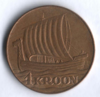 Монета 1 крона. 1990 год, Эстония.