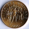 Монета 200 лир. 1989 год, Ватикан.
