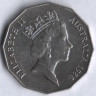 Монета 50 центов. 1988 год, Австралия. 200 лет открытия Австралии.
