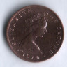 Монета 1/2 пенни. 1976 год, Остров Мэн.