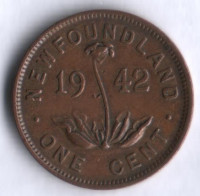Монета 1 цент. 1942 год, Ньюфаундленд.