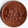Монета 1 цент. 2010 год, Барбадос.