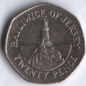 Монета 20 пенсов. 1998 год, Джерси.