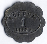 Торговый жетон "1 литр". 1910 год, Швеция.