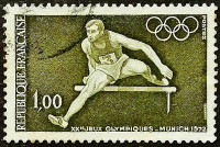 Почтовая марка. "Летние Олимпийские игры, Мюнхен`1972". 1972 год, Франция. Почтовая марка. "Летние Олимпийские игры, Мюнхен`1972". 1972 год, Франция.