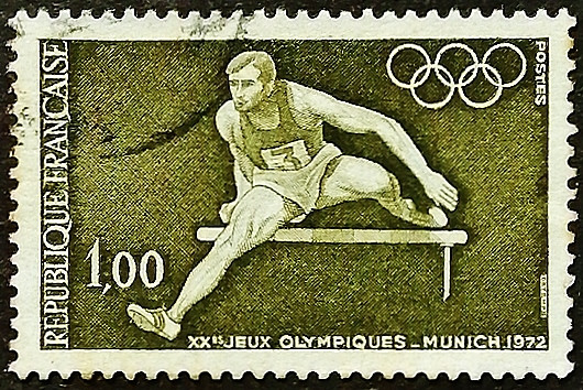 Почтовая марка. "Летние Олимпийские игры, Мюнхен`1972". 1972 год, Франция.