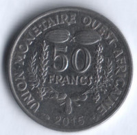 Монета 50 франков. 2015 год, Западно-Африканские Штаты.