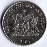 Монета 50 центов. 2003 год, Тринидад и Тобаго.