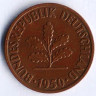 Монета 2 пфеннига. 1950(D) год, ФРГ.