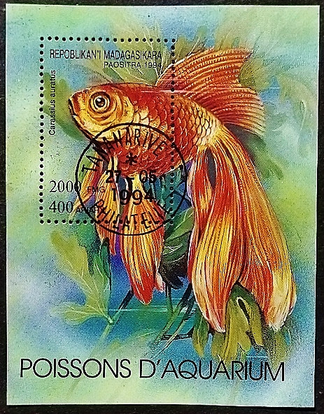Мини-блок. "Рыбы". 1994 год, Мадагаскар.