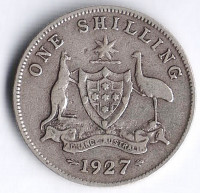 Монета 1 шиллинг. 1927(m) год, Австралия.