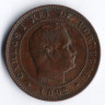 Монета 10 рейсов. 1892 год, Португалия.