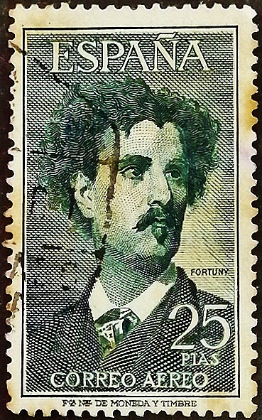 Почтовая марка. "Мариано Фортуни Карбо". 1956 год, Испания.
