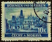 Почтовая марка (10 kr.). "Прага". 1939 год, Богемия и Моравия.