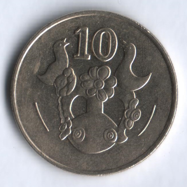 Монета 10 центов. 1994 год, Кипр.