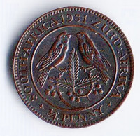 Монета 1/4 пенни (фартинг). 1931 год, Южная Африка.