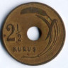 2-1/2 куруша. 1948 год, Турция.