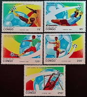 Набор марок (5 шт.). "Чемпионат мира по футболу FIFA, США`1994". 1993 год, Республика Конго.
