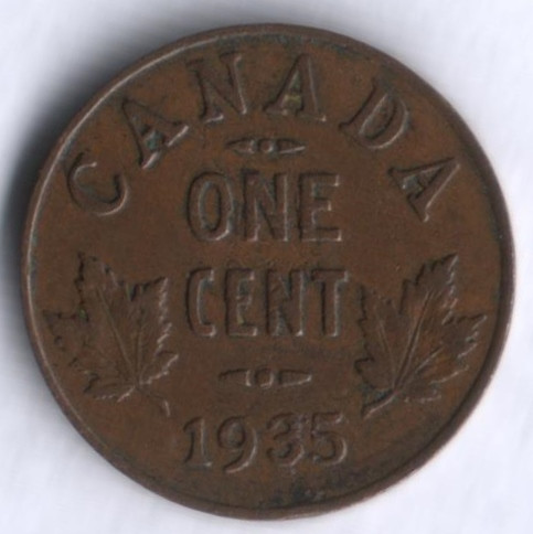 Монета 1 цент. 1935 год, Канада.