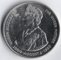 Монета 50 пенсов. 1980 год, Фолклендские острова. 80 лет со дня рождения Королевы-Матери.