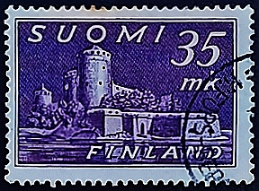 Почтовая марка (35 m.). "Крепость Олавинлинна". 1949 год, Финляндия. Почтовая марка (35 m.). "Крепость Олавинлинна". 1949 год, Финляндия.