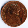 Монета 1/4 анны. 1874(c) год, Британская Индия.