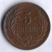 5 сентесимо. 1944 год, Уругвай.