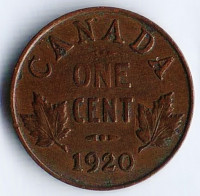 Монета 1 цент. 1920 год, Канада. Тип II.