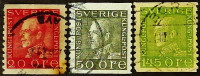 Набор марок (3 шт.). "Король Густав V". 1921-1936 годы, Швеция.